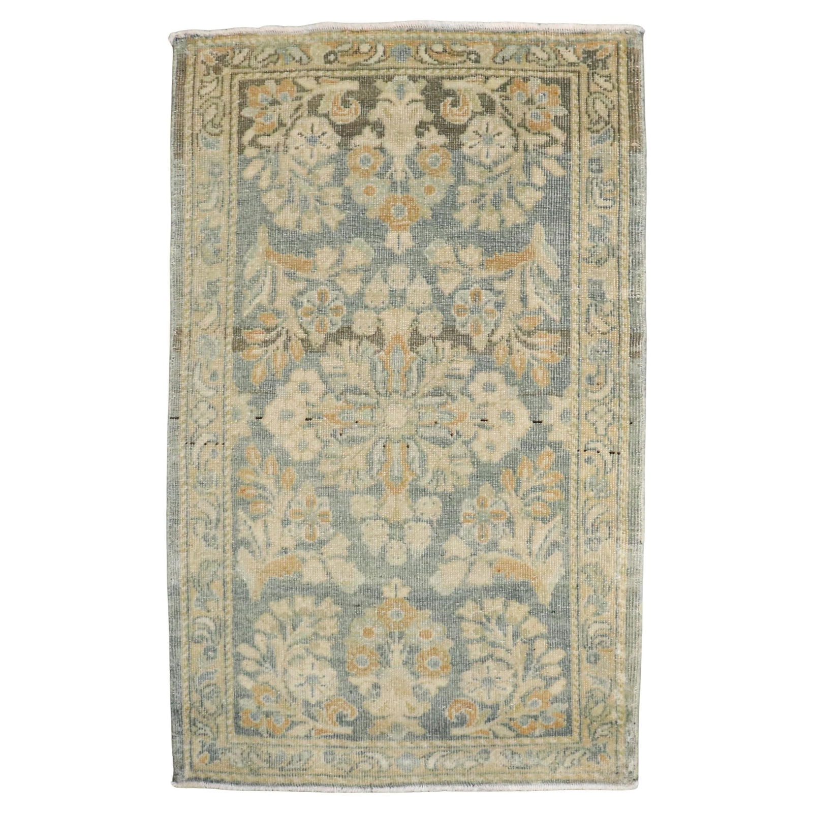 Antique Persian Sarouk Small Rug Wool Hand-Knotted Agra Style 19 x 30 in (1 of 7)