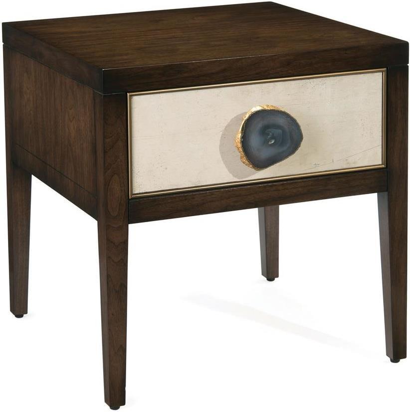 John-Richard Isola Regency Side Table Agate Walnut Finish: John-Richard Isola Regency Side Table Agate Walnut Finish Introducing the Traditional Isola Side Table, an exquisite piece that combines functionality with elegant design. This table features a stunni