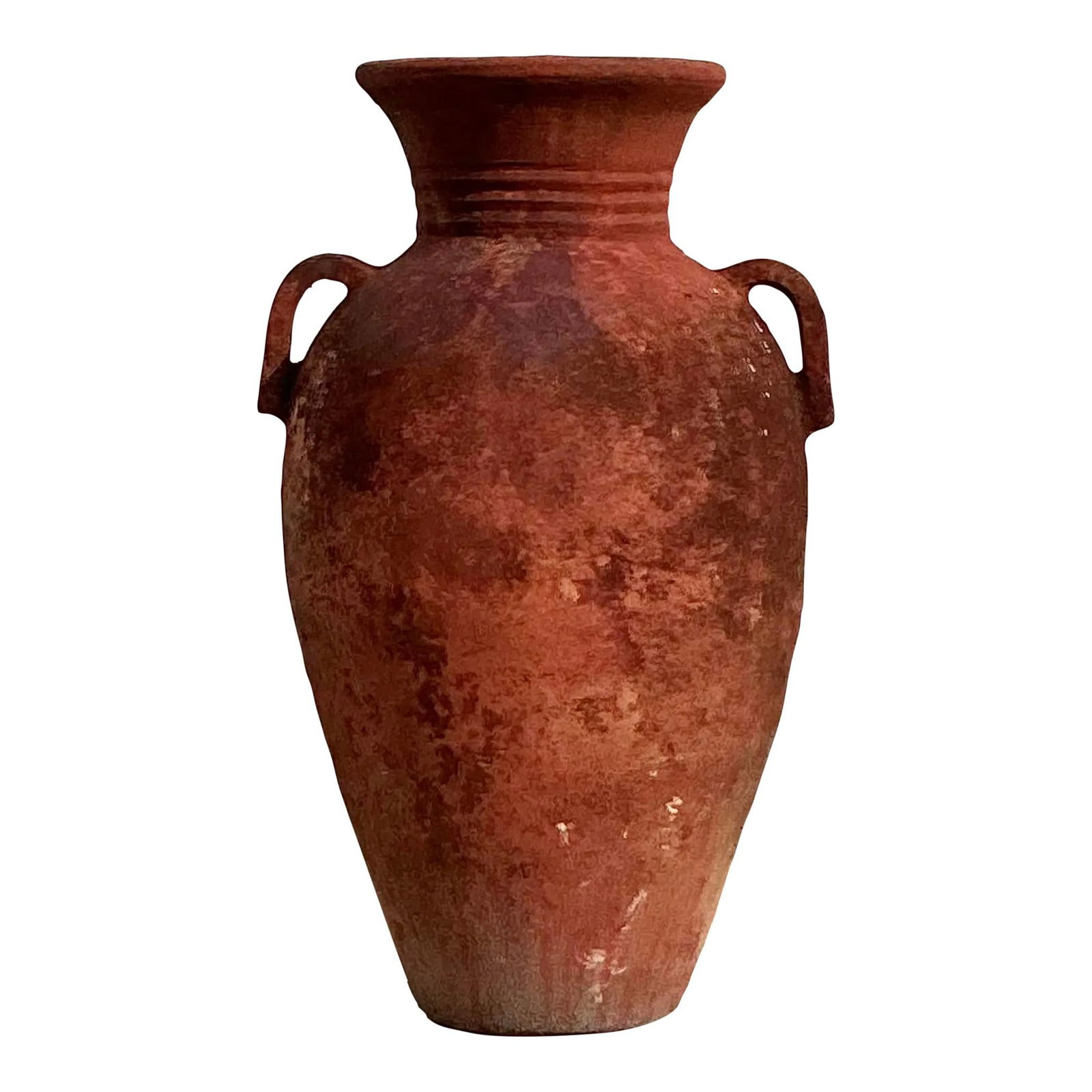 Vintage Boho Ribbed Terra Cotta Urn 21 x 24 x 43.5 (1 of 7)