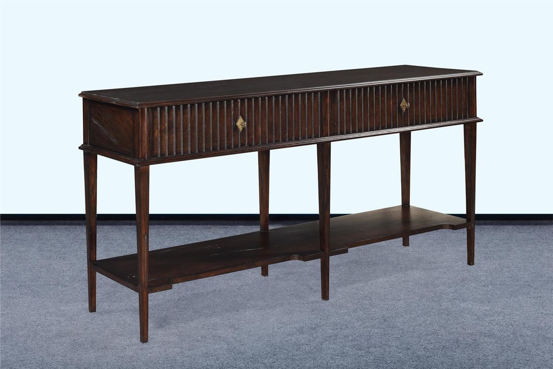 Taylor Console Table Dark Rustic Pecan 2 Drawer - 3
