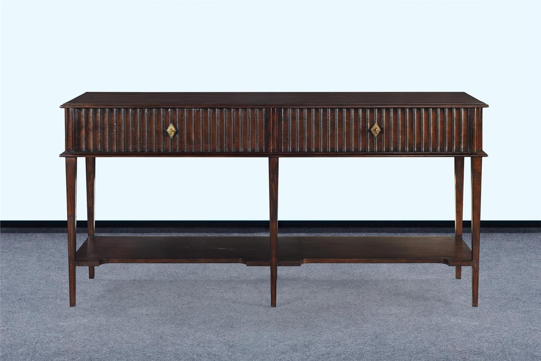 Taylor Console Table Dark Rustic Pecan 2 Drawer - 4