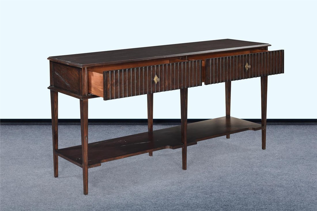 Taylor Console Table Dark Rustic Pecan 2 Drawer - 5