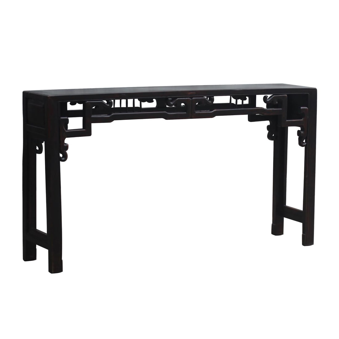 Chinese Antique Style Beech Wood Console Table 33.5H 60W 13.5D (1 of 1)