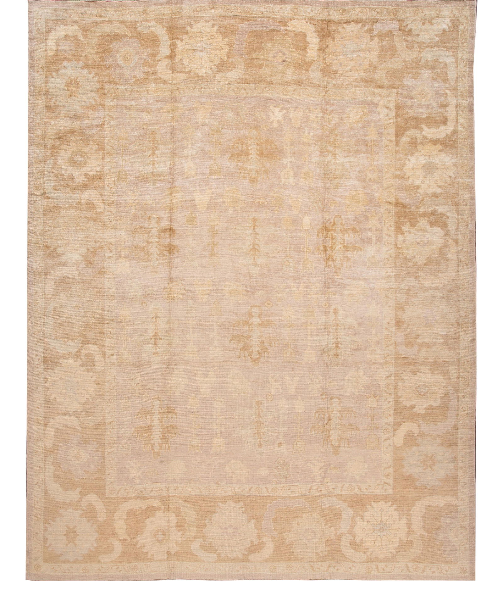 21st Century Large Beige Turkish Oushak Wool Rug 12.02 x 15.07 ft (1 of 10)