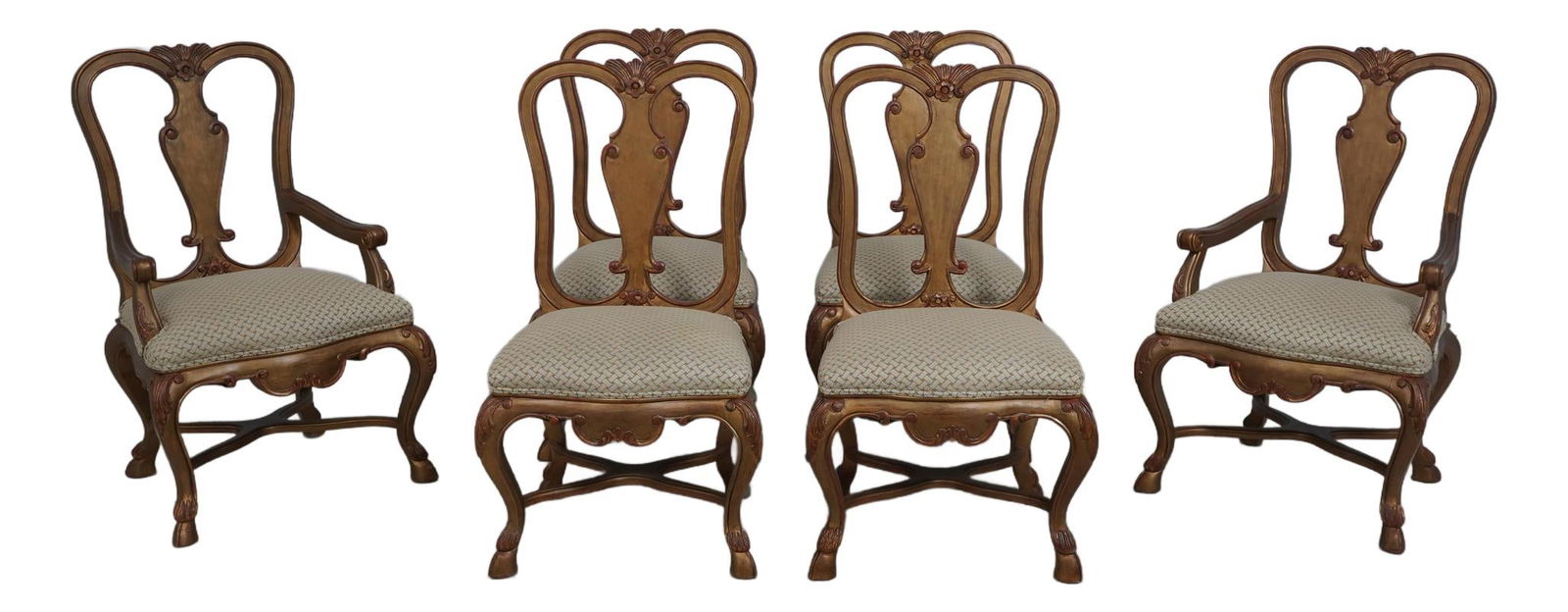 Elegant Set of 6 Venetian Gold Finish Dining Chairs (1 of 10)