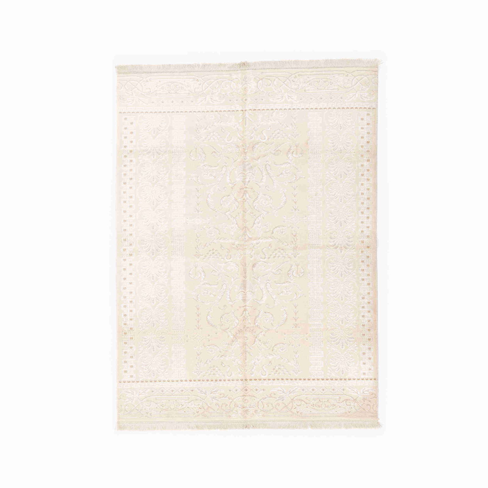 Handmade Usak Silk on Wool Carpet 67.7 x 90.6 Double Knots (1 of 8)