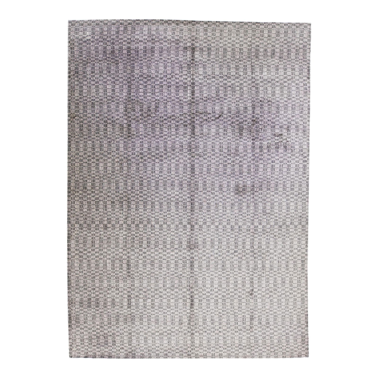 Contemporary Gray Geometric Handmade Wool Silk Rug 10' x 14' (1 of 7)