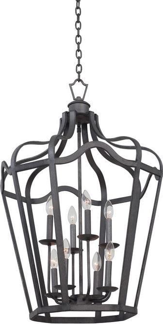 Kalco Modern Charcoal Iron Lantern 8-Light Open Cage (1 of 1)