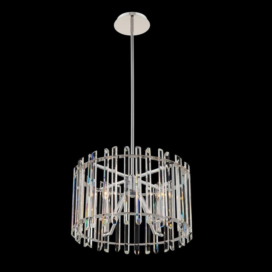 Kalco Viano 17-Inch Crystal Pendant Light Polished Chrome: Kalco Viano 17-Inch Crystal Pendant Light Polished Chrome Illuminate your space with the Elegant Viano 17-Inch Crystal Pendant Light, which features a stunning design in the Hollywood Regency style. C