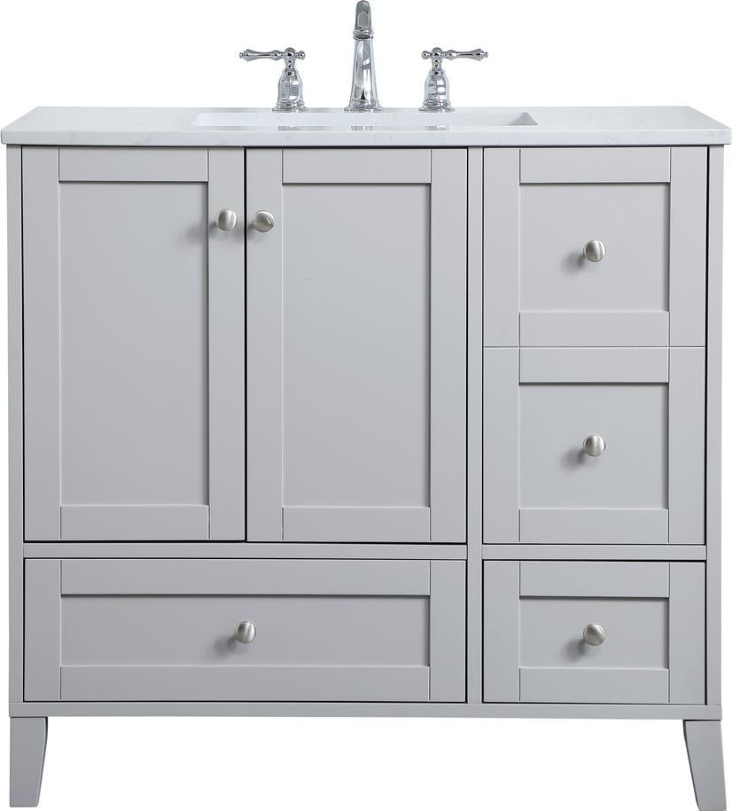 Elegant Lighting Transitional Grey Bathroom Vanity with Brushed Nickel Finish: Elegant Lighting Transitional Grey Bathroom Vanity with Brushed Nickel Finish This Elegant Grey Vanity is a perfect addition to timeless bathrooms, combining functionality with style. Featuring a brus