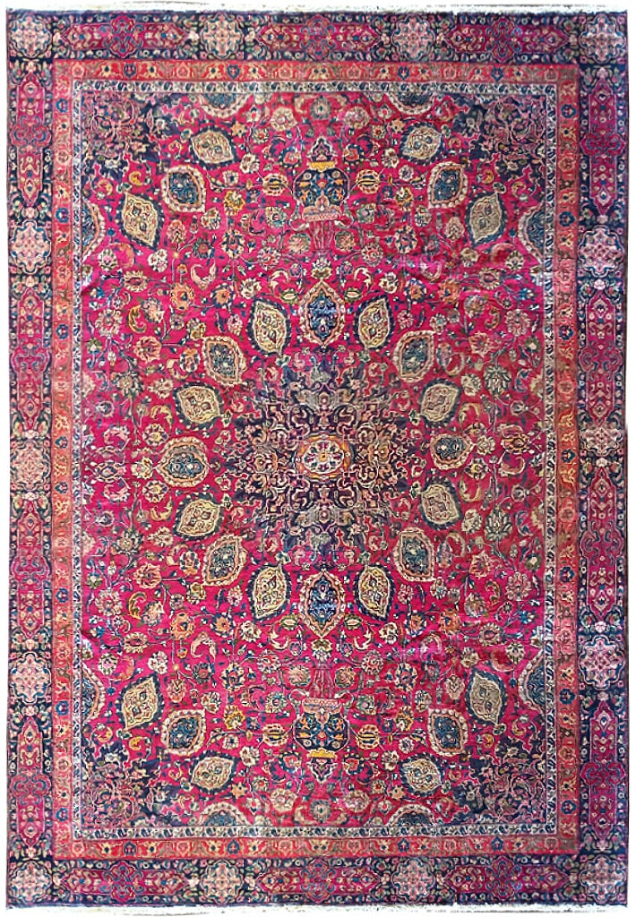 Authentic Persian Sheikh Safi Rug 8.9 x 11.11 Hand-Knotted Wool (1 of 10)