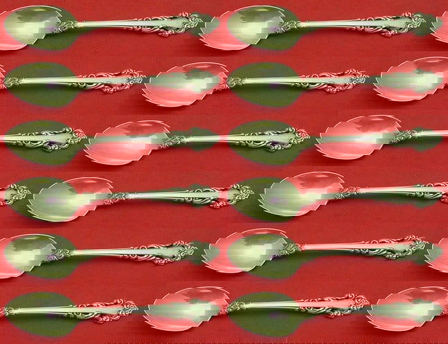 Reed and Barton Grande Renaissance Sterling Silver Teaspoon Set 12 pcs 6 in (1 of 3)