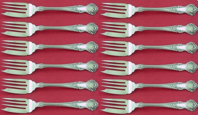 Gorham Cambridge Sterling Silver Salad Fork Set 12 Pieces 6 Inch: Gorham Cambridge Sterling Silver Salad Fork Set 12 Pieces 6 Inch Enhance your dining experience with the Cambridge by Gorham Sterling Silver Salad Fork Set. This exquisite 12-piece collection features