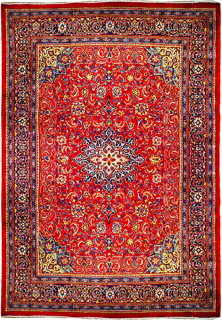 Handcrafted 9.5 x 12.10 Shah Abbasi Persian Sarouk Rug (1 of 6)