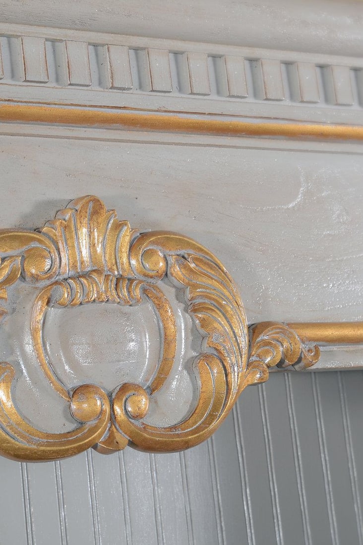 Belize Georgian Style Gray Gold Solid Mango Bookcase - 3