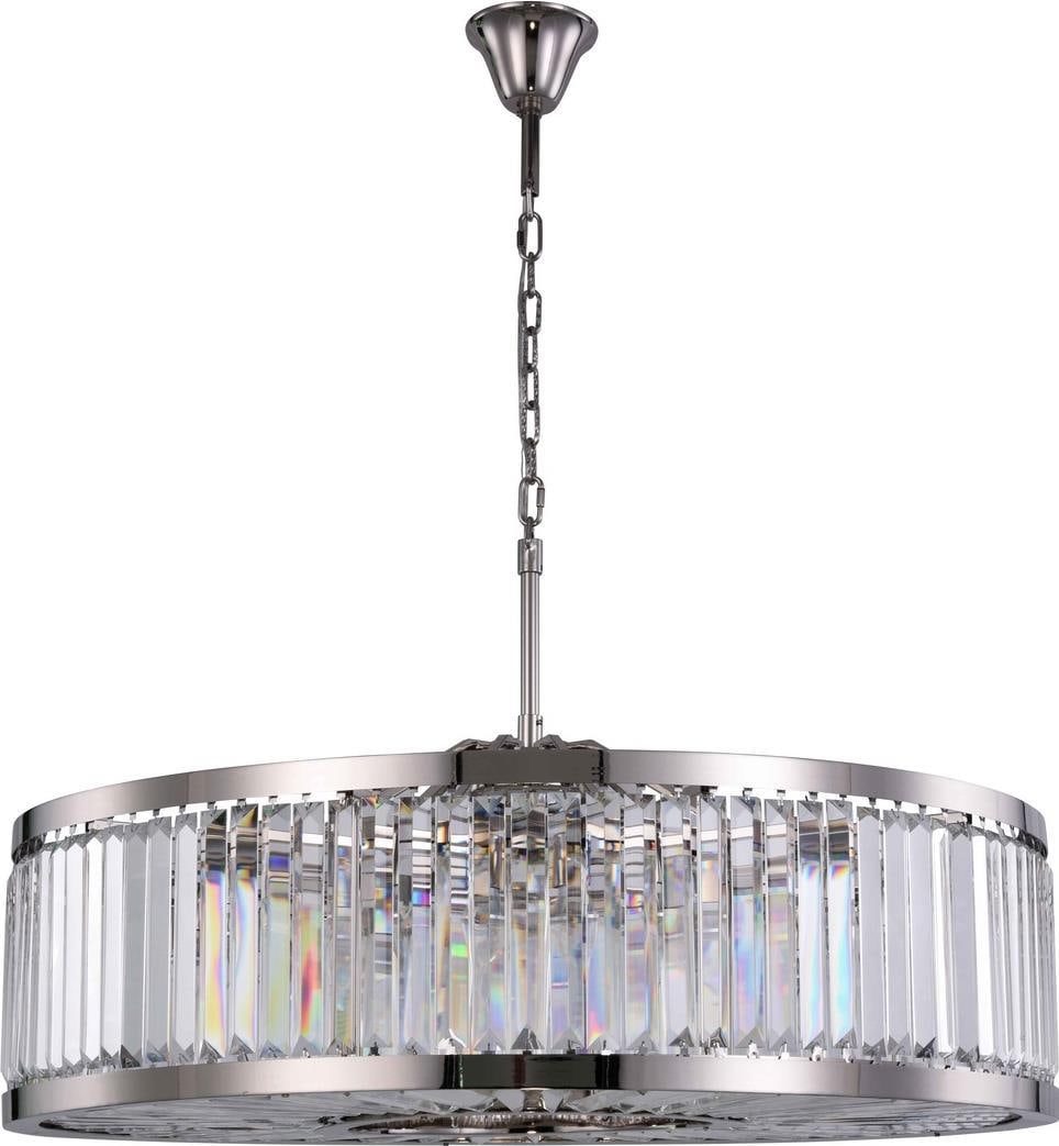 Chelsea Crystal Pendant Light Elegant Polished Nickel Royal-Cut Crystal 10 Bulb UL-Listed: Chelsea Crystal Pendant Light Elegant Polished Nickel Royal-Cut Crystal 10 Bulb UL-Listed Illuminate your space with the Chelsea Crystal Pendant, a stunning addition to any sophisticated setting. This