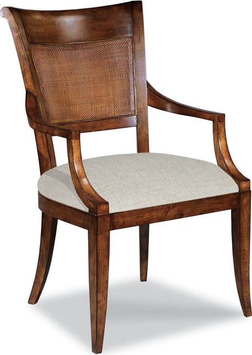 Woodbridge Traditional Cane Back Saber Leg Arm Chair Bordeaux Finish (1 of 4)