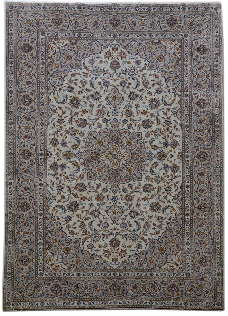 Ivory Persian Ardakan Rug 8' x 11' Handcrafted Silk-like Pile (1 of 6)