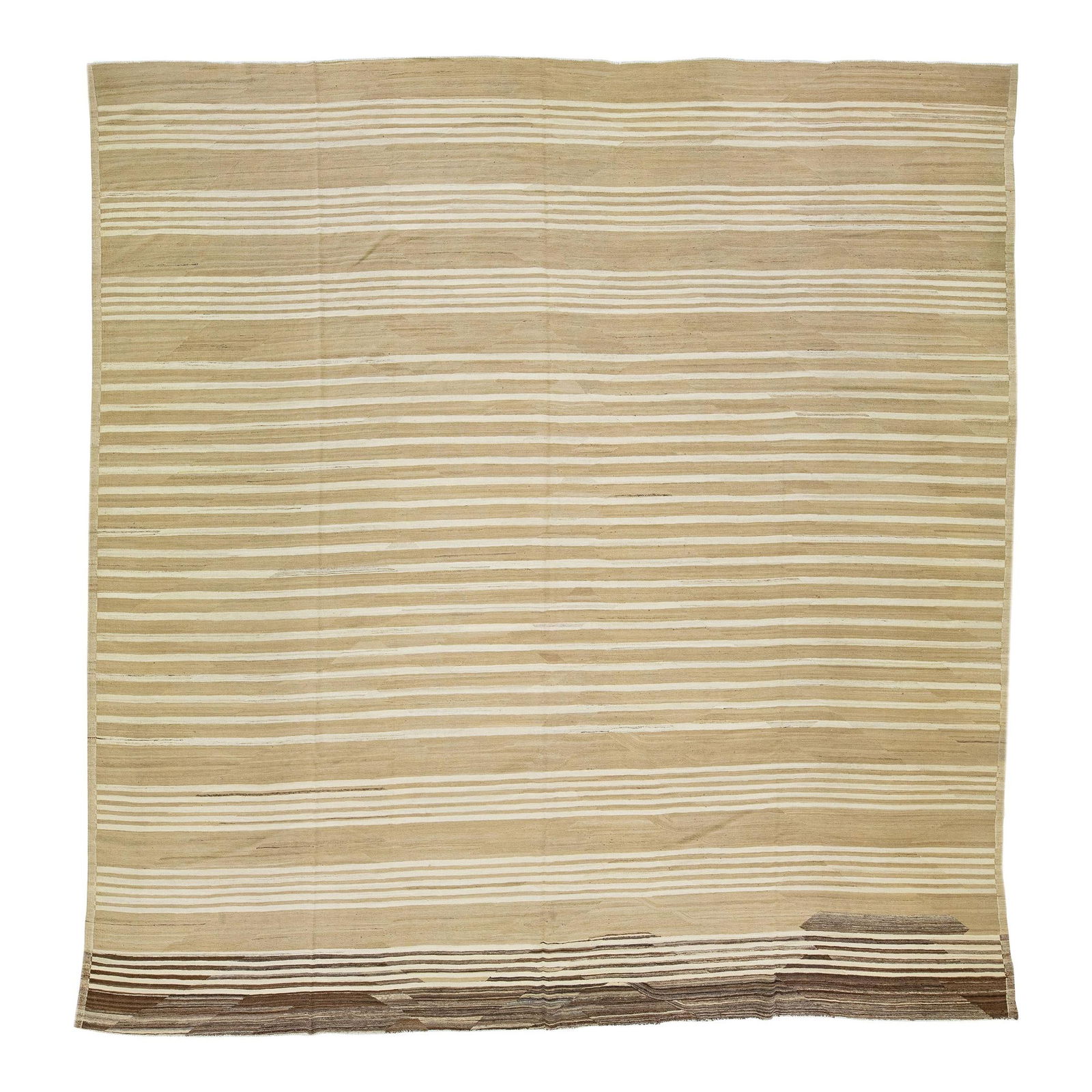 Contemporary 2017 Square Turkish Kilim Wool Rug Tan Geometric Design 14'7 x 15' (1 of 7)