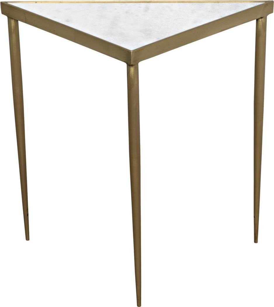 Noir Comet Triangle Side Table with Bianco Crown Marble Accent (1 of 2)