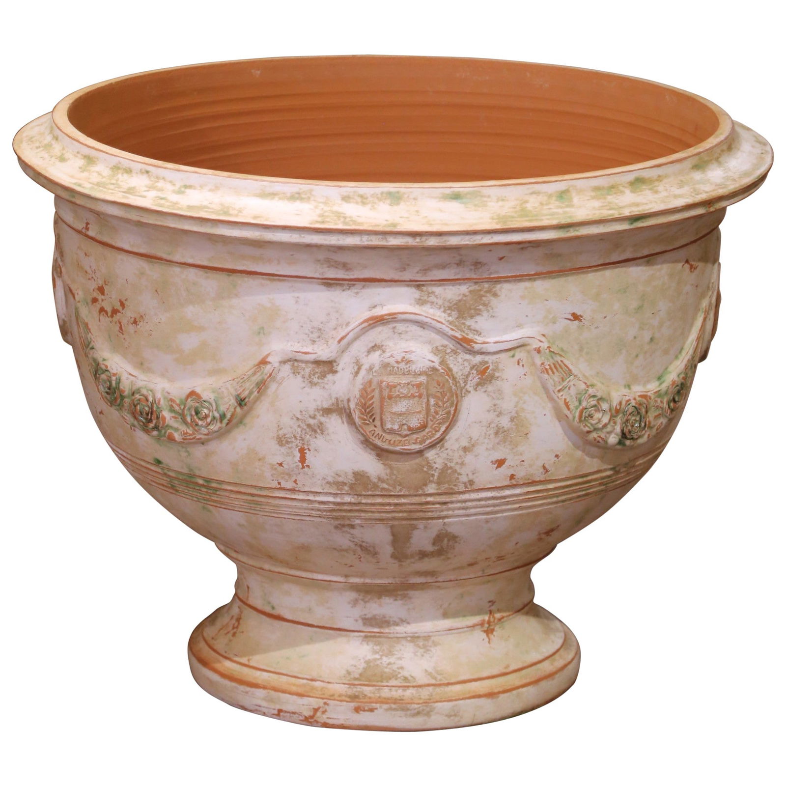 Neoclassical La Madeleine Handcrafted Terracotta Anduze Planter 24.5in: Neoclassical La Madeleine Handcrafted Terracotta Anduze Planter 24.5in Enhance your garden or interior with this exquisite handcrafted Anduze-style bowl planter. Made in southern France, this elegant