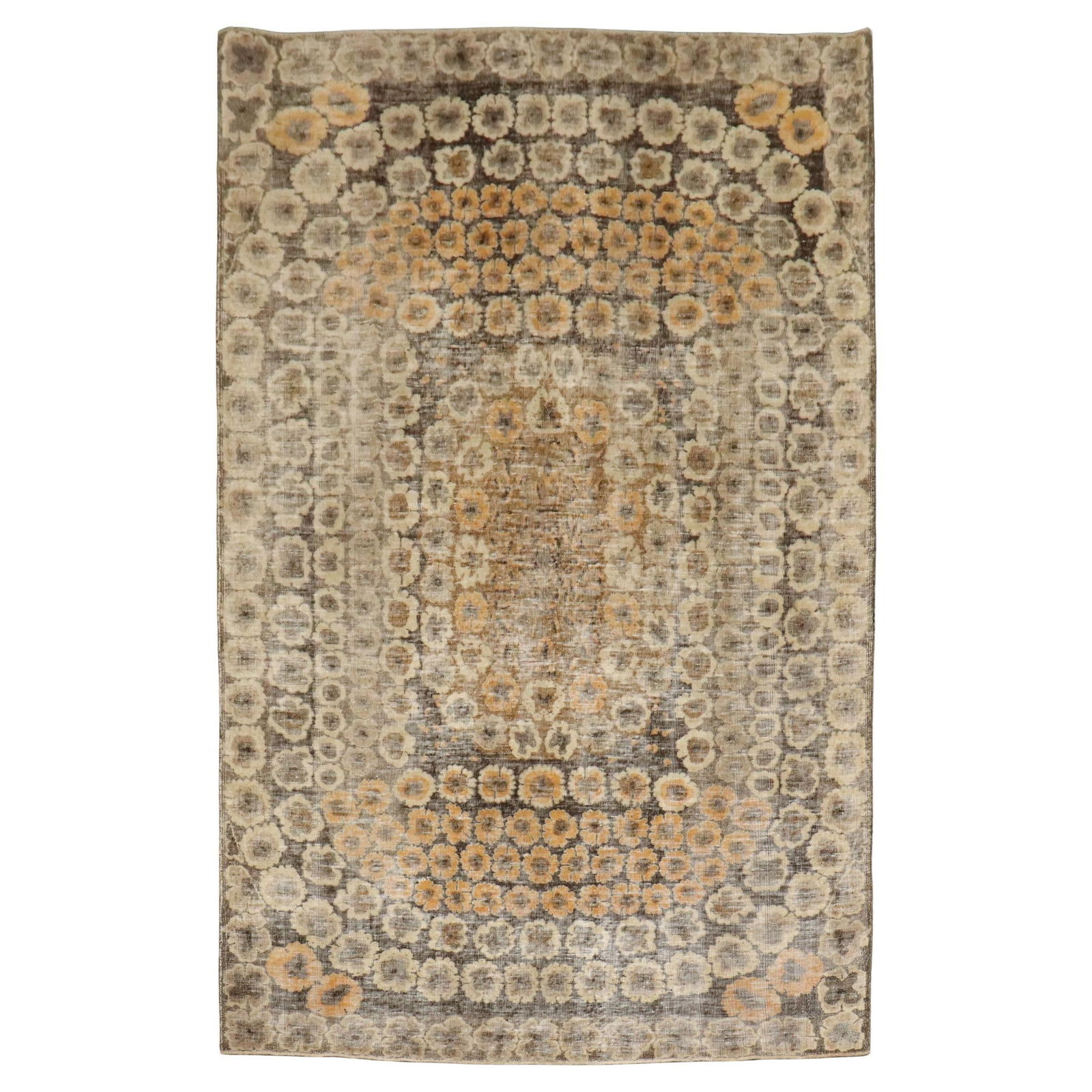 Zeki Muren Eclectic Turkish Deco Hand-Woven Wool Rug 80 x 113 in: Zeki Muren Eclectic Turkish Deco Hand-Woven Wool Rug 80 x 113 in Discover the unique beauty of this mid 20th Century Turkish Deco rug, attributed to the iconic Zeki Muren. Hand-woven from high-quality