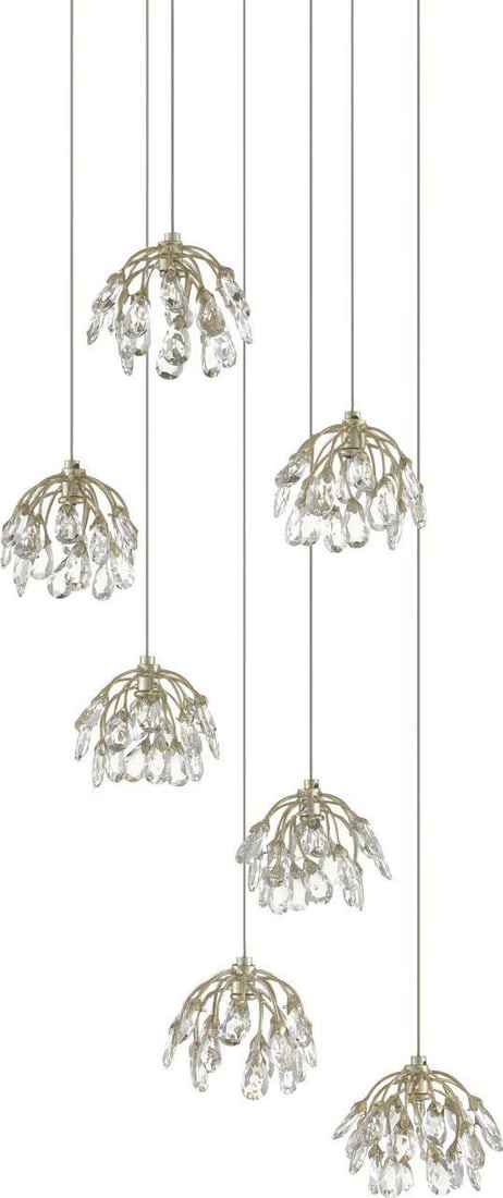 Contemporary Silver Crystal 7-Light Pendant by Currey & Co. (1 of 5)