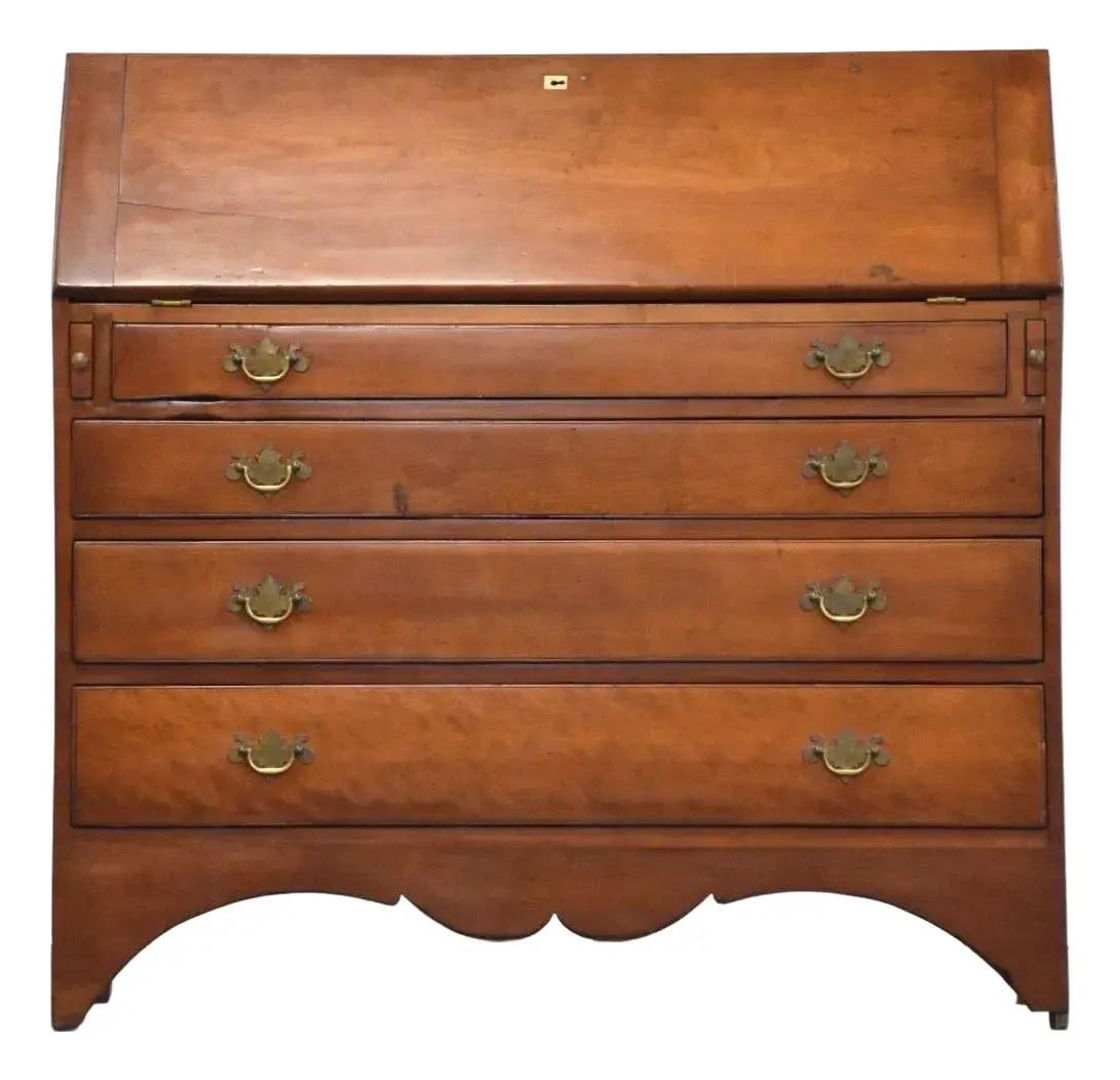 Antique Cherry Wood Secretary Desk 18th Century Craftsmanship (1 of 9)