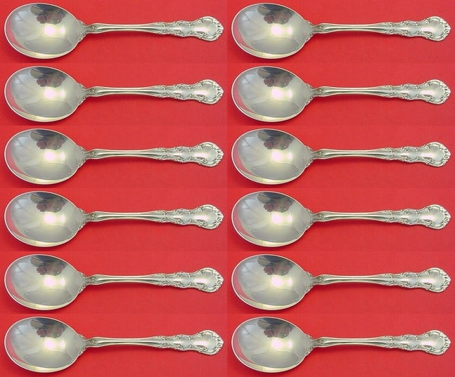 Wallace Old Atlanta Sterling Silver Cream Soup Spoon Set 12 Pieces (1 of 3)