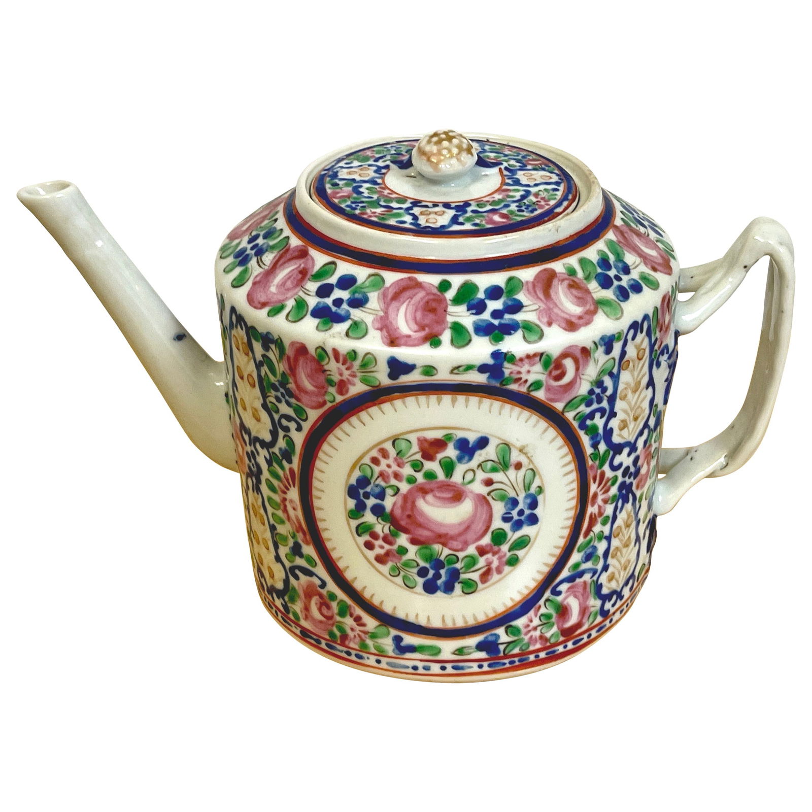 18th Century Chinese Export Famille Rose Teapot with Twisted Handles (1 of 11)