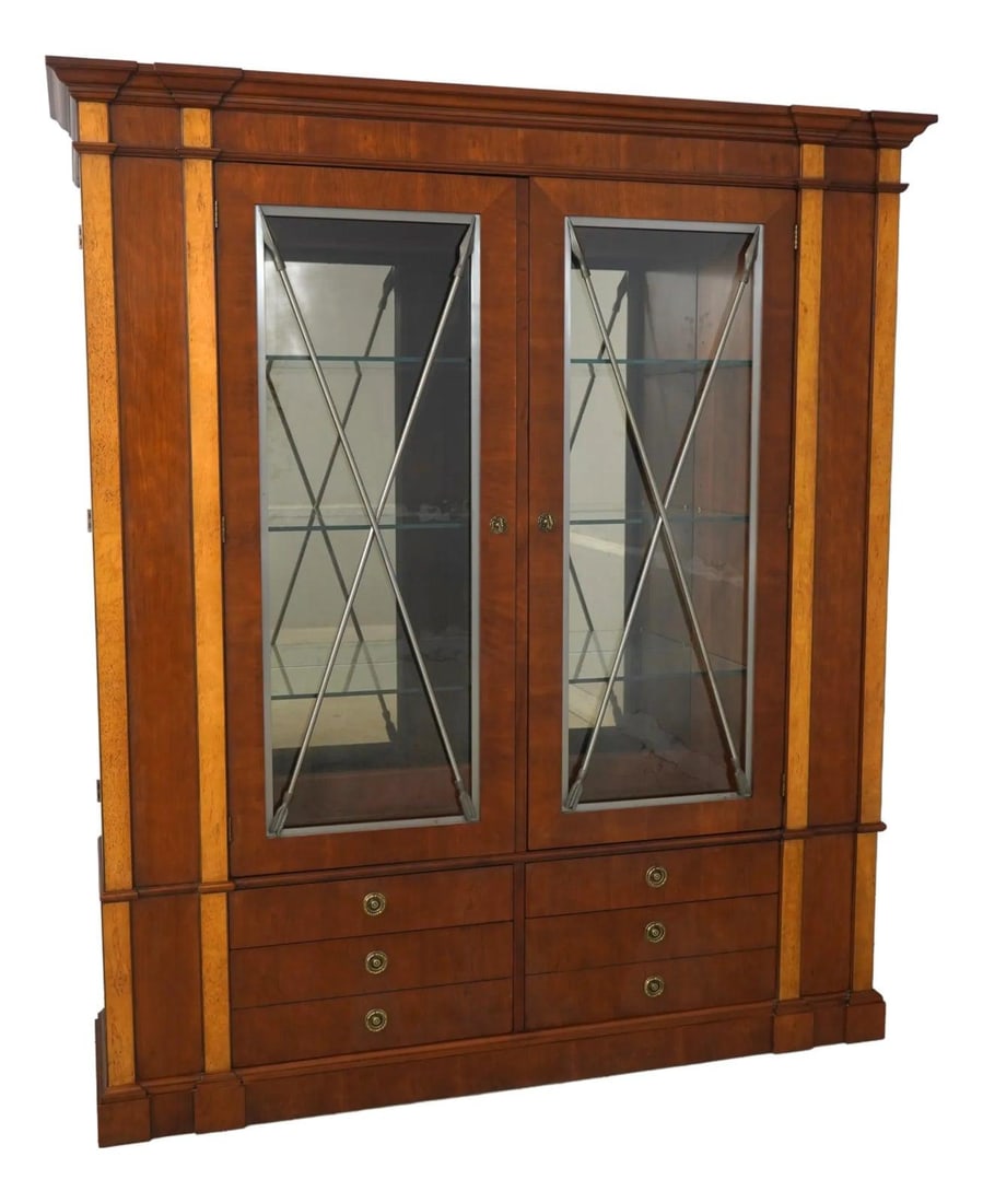 Hekman Neoclassical Cherry Wood Display Cabinet with Lighted Interior (1 of 10)