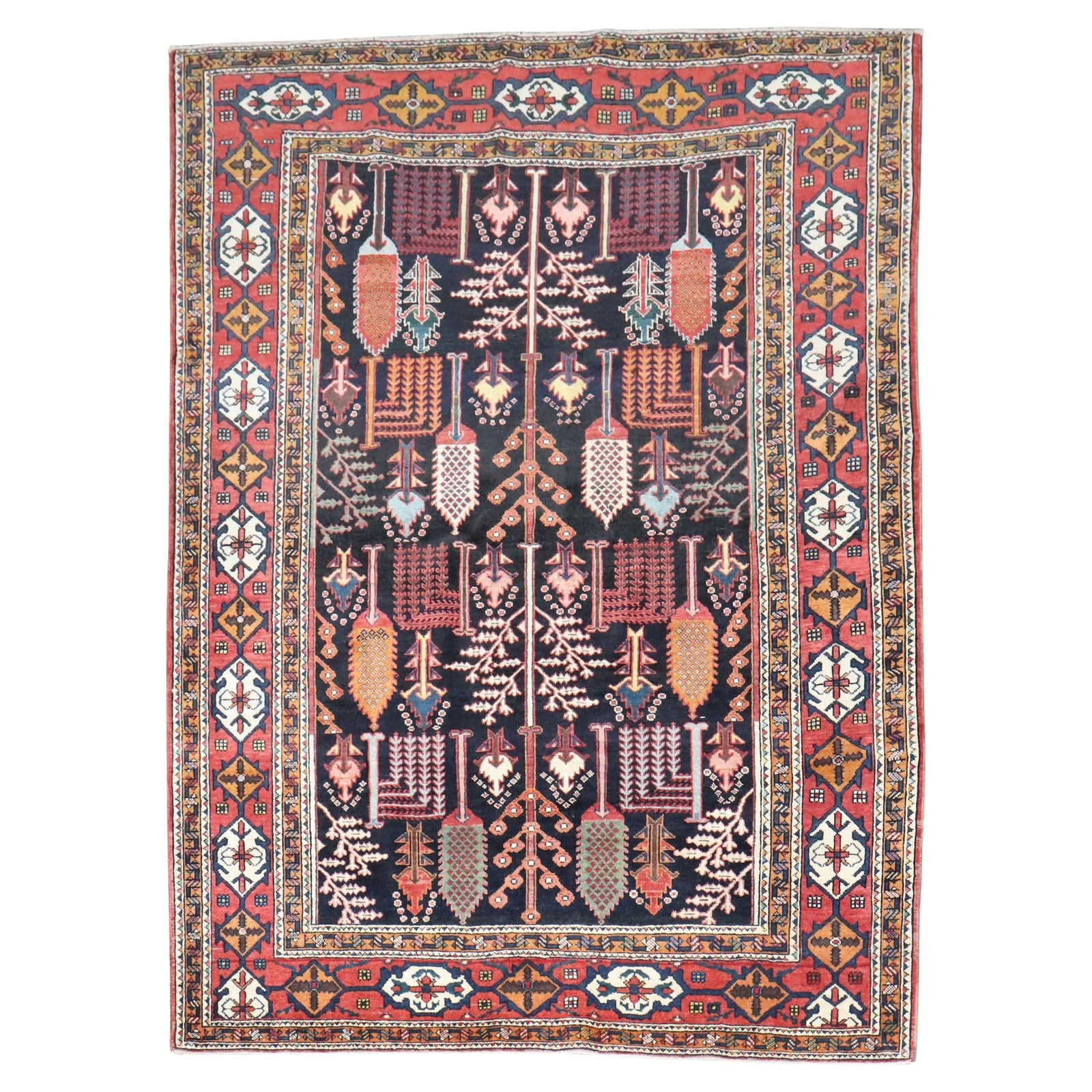 Zabihi Collection 1930s Persian Bakhtiari Tree of Life Rug 60 x 78 (1 of 10)