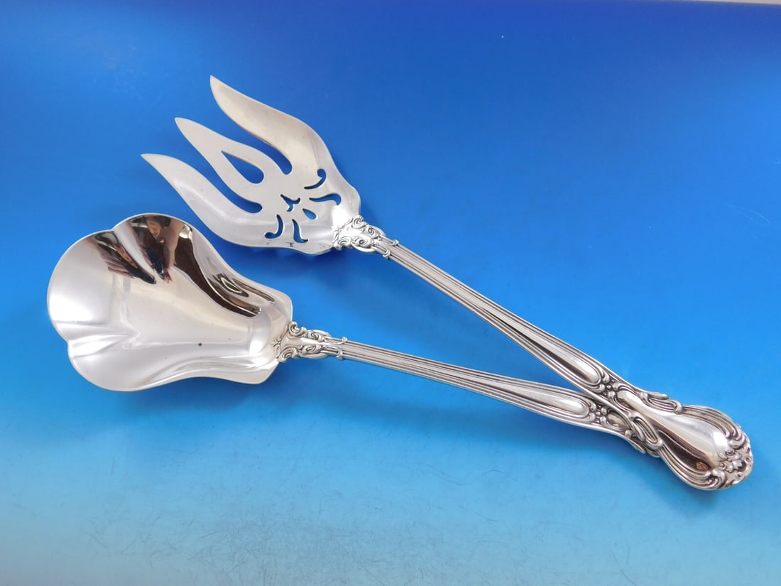 Gorham Chantilly Sterling Silver Salad Serving Set 10 1/4": Gorham Chantilly Sterling Silver Salad Serving Set 10 1/4" Enhance your dining experience with this exquisite Chantilly Salad Serving Set by Gorham. Crafted from high-quality sterling silver, this set