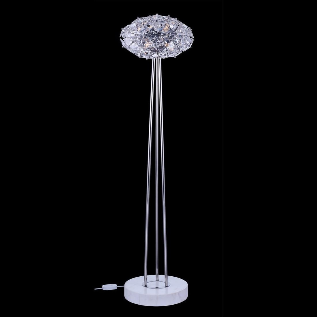 Spazio Collection LED Floor Lamp with Crystal Marble and Chrome Finish (1 of 1)