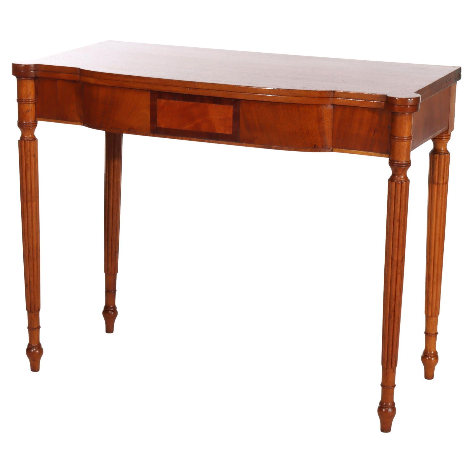 Mahogany Sheraton Card Table with Turret Top and Inlay Circa 1830 (1 of 11)