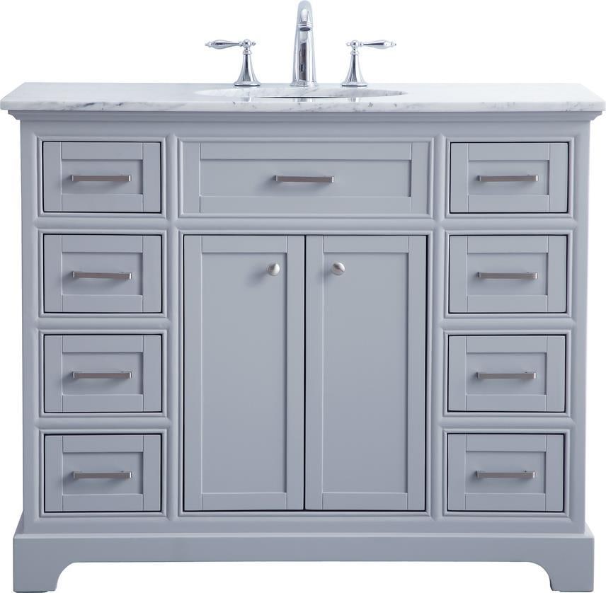 Elegant Lighting 42 Inch Light Gray Solid Wood Bathroom Vanity: Elegant Lighting 42 Inch Light Gray Solid Wood Bathroom Vanity Transform your bathroom with this stylish light gray bathroom vanity, featuring a contemporary design that complements modern decor. Craf