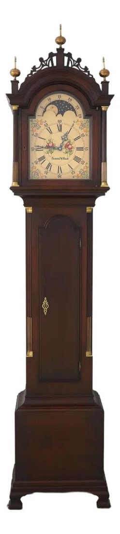 Colonial Simon Willard Federal Inlaid Mahogany Grandfather Clock 60 Years Old (1 of 10)