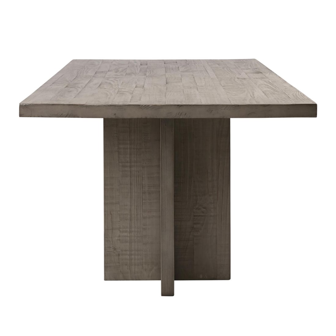 Transitional Gray Wash Solid Pine Dining Table - 5