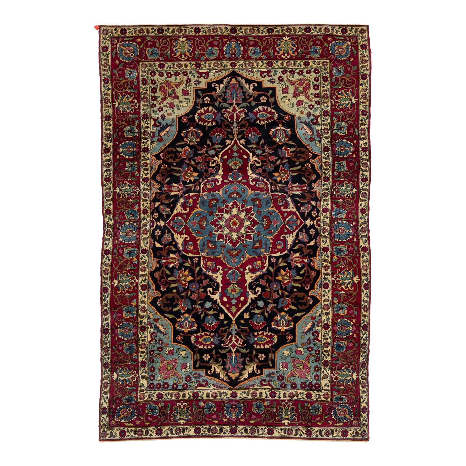 Antique Kerman Persian Wool Rug 4'4 x 6'7 Medallion Floral Design (1 of 7)