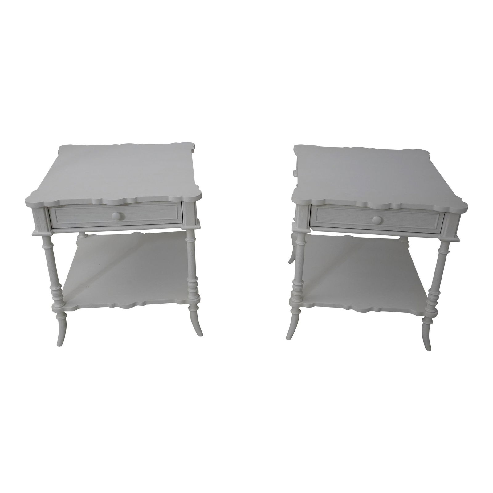 Elegant Pair of Jonathan Charles Country French White End Tables (1 of 10)
