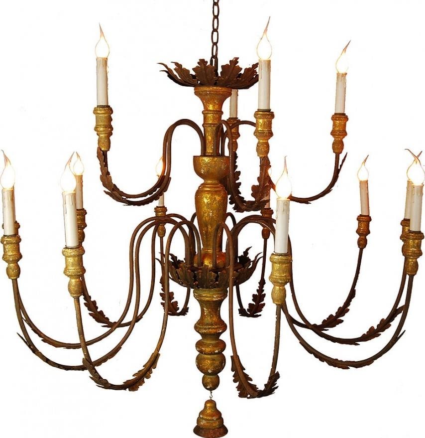 Provence Home Baroque Bowl Chandelier Distressed Gold Finish (1 of 1)