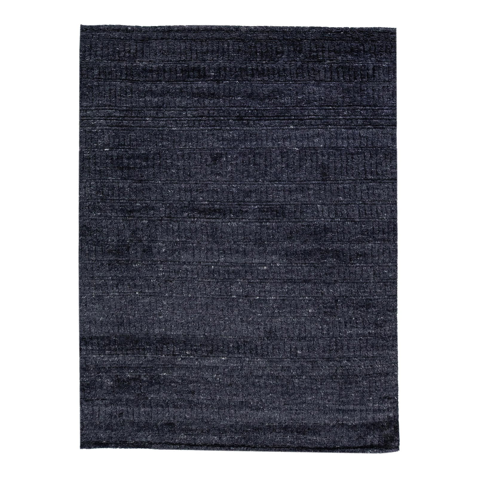 Contemporary Moroccan Handmade Wool Rug Charcoal Color 7'7 x 10'1: Contemporary Moroccan Handmade Wool Rug Charcoal Color 7'7 x 10'1 Enhance your living space with this exquisite Early 21st Century Moroccan Contemporary Texture Handmade Wool Rug. Crafted from high-qu