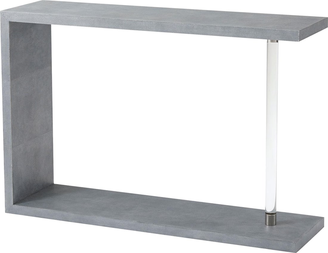 Theodore Alexander Moon Blue Modern Console Table: Theodore Alexander Moon Blue Modern Console Table Elevate your living space with this modern console table from Theodore Alexander, designed in a stunning Moon Blue finish. This exquisite piece featur