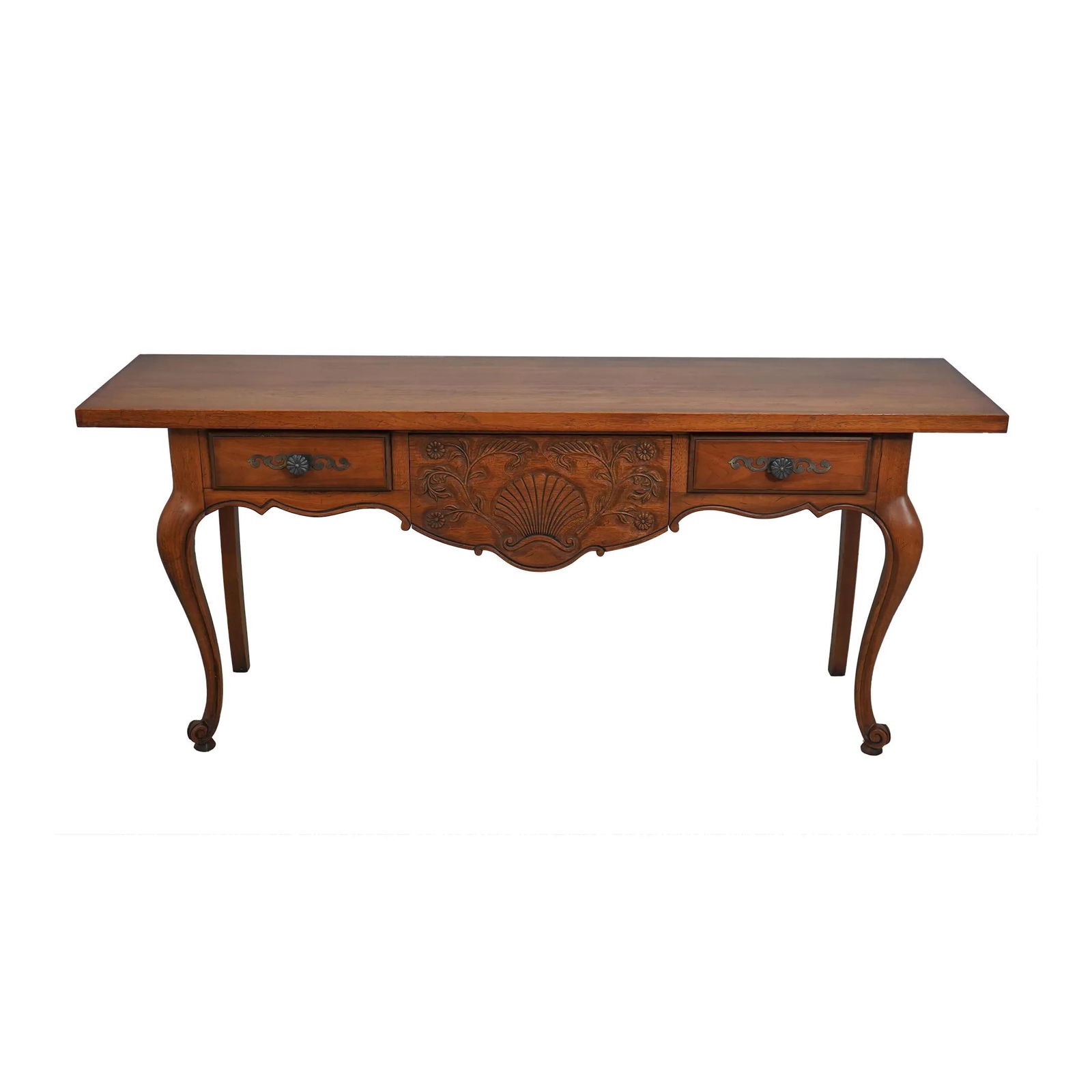 Drexel Country French Walnut 3 Drawer Sofa Table Elegant Design (1 of 10)