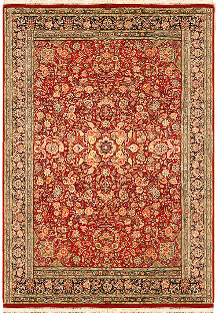 9 x 12.3 Signed High-Quality Pakistani Handmade Rug Red Black (1 of 6)