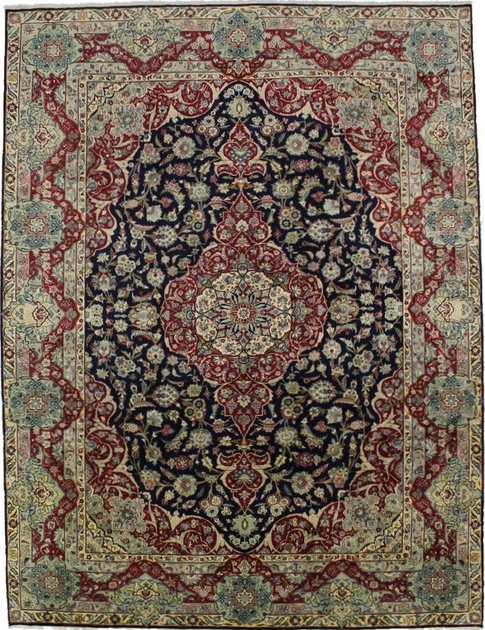 Handmade Vintage Floral Oriental Area Rug 9'10 x 13'1 Wool Traditional (1 of 14)