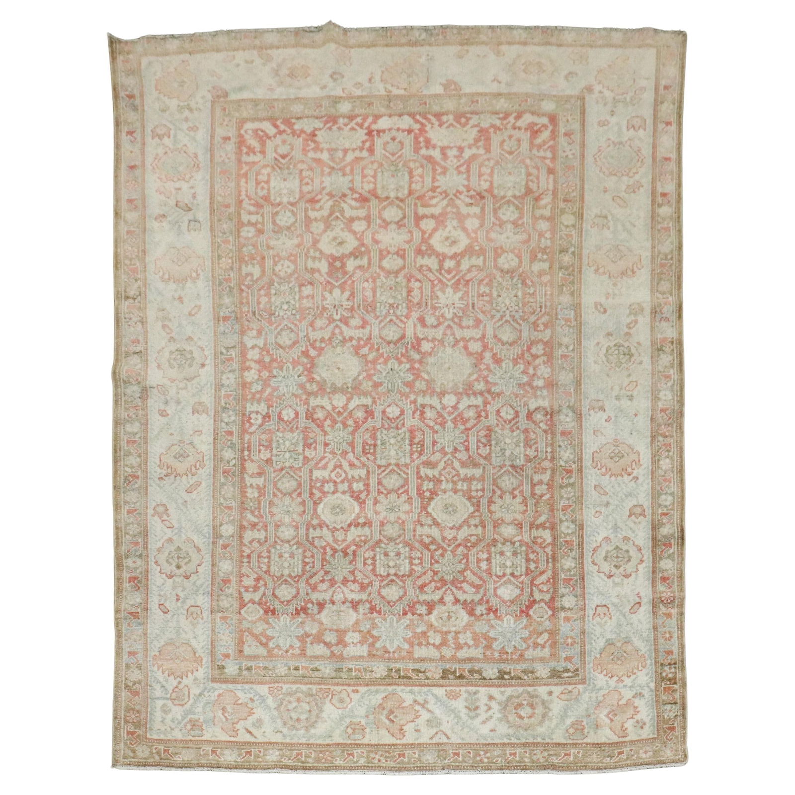 Zabihi Antique Persian Malayer Rug 5 x 6.2 ft Hand-Knotted Wool circa 1920 (1 of 7)