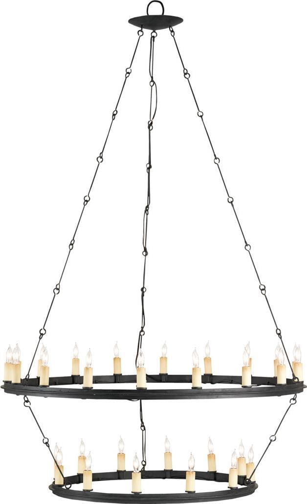 Currey Toulouse Black Wrought Iron Bowl Chandelier 53H 33W 33D (1 of 2)