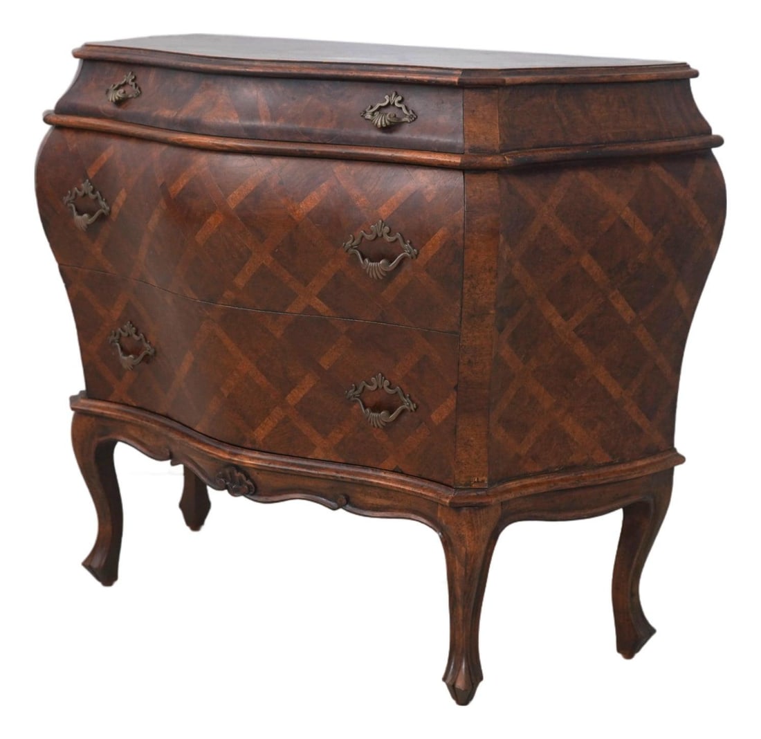 Vintage Italian Walnut Marquetry Commode 39.5" Wide (1 of 10)