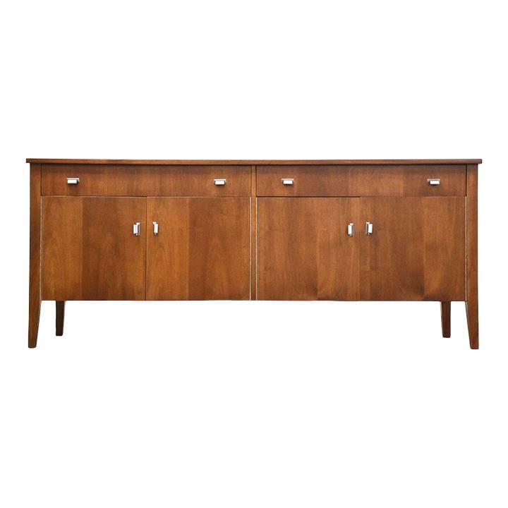Mid Century Modern Walnut Credenza with Black Formica Top (1 of 9)